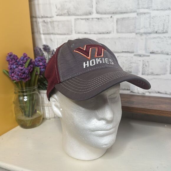 VA Tech Hokies Maroon and Gray Cap, Top of The World, One Fit - Picture 5 of 7